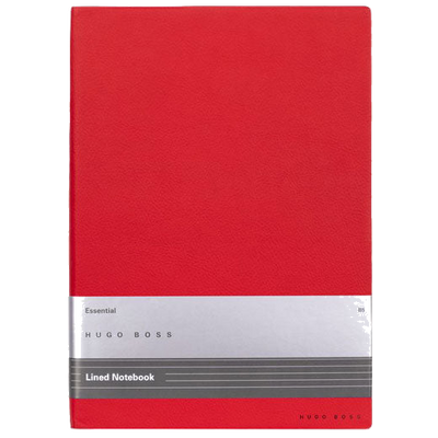hugo boss essential storyline a5 red lined notebook