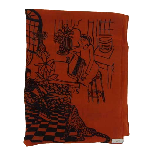 This Paul Smith scarf is made from a orange wool material.