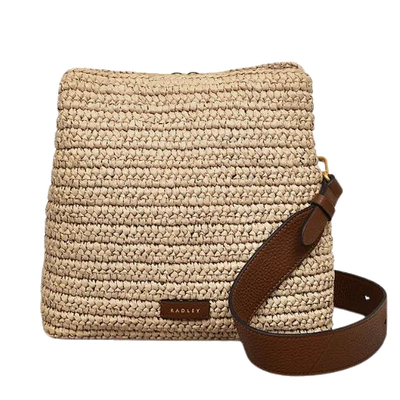 1 radley dukes place natural crochet medium compartment cross body bag 111375