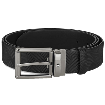 montblanc extreme 3 0 black rectangular pin buckle belt