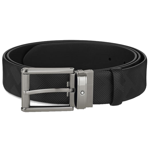 Montblanc's Black Reversible Extreme 3.0 Rectangular Ruthenium Pin Buckle Belt has been crafted out of cowhide.