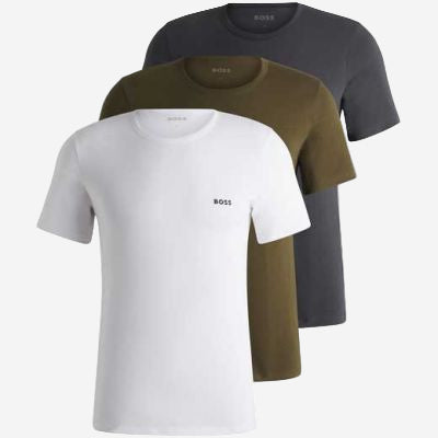 3-Pack Cotton Crew Neck Assorted T-Shirts Regular