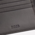 This Brown leather wallet comes with the BOSS brand name embossed onto the inside.