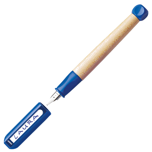The LAMY blue maple wood fountain pen in the ABC collection.