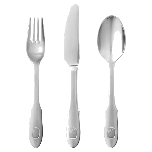 Georg Jensen Elephant stainless steel childs cutlery set.