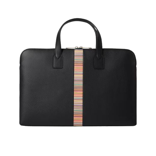 The Black Leather Slim Folio with Signature Stripe by Paul Smith.