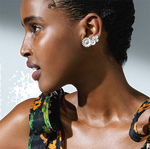 georg jensen medium single right daisy ear cuff white enamel model