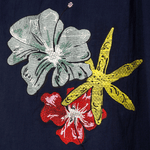 navy cotton embroidered tun