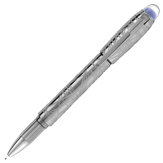 Montblanc's Starwalker SpaceBlue Metal Fineliner Pen is made with dark ruthenium.
