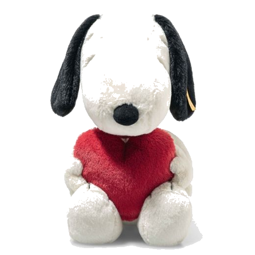 Steiff's Soft Cuddly Friends Snoopy Love 30cm is perfect for gifting to a Peanuts fan and has a beanbag stuffing to keep it weighted down.