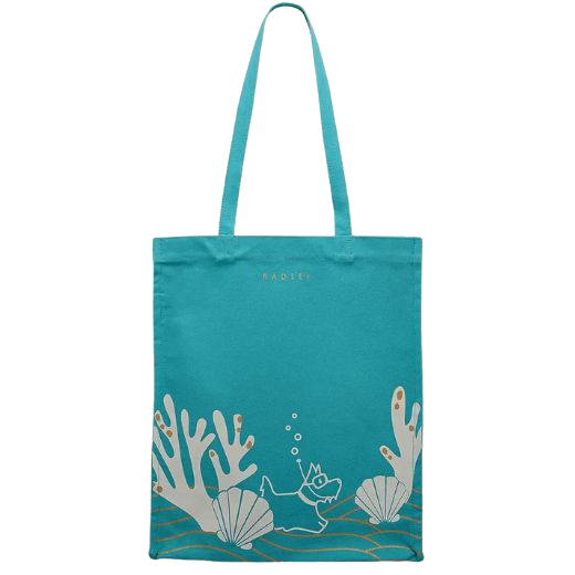 1 radley deep sea diver maldives blue canvas medium open top tote bag 111371