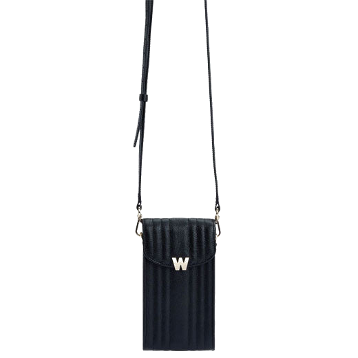 This WOLF 1834 Black Mimi Phone Case is fitted with a detachable Wristlet.