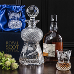 royal scot crystal whisky thistle shape flower of scotland decanter lifestyle