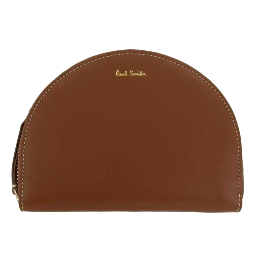 This Paul Smith brown coin purse comes with a zipped locking method.