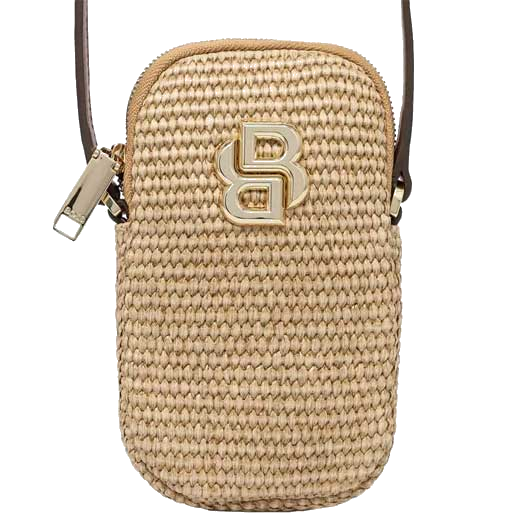 This BOSS ladies bag is made from a brown wicker and is ideal for your phone storage.