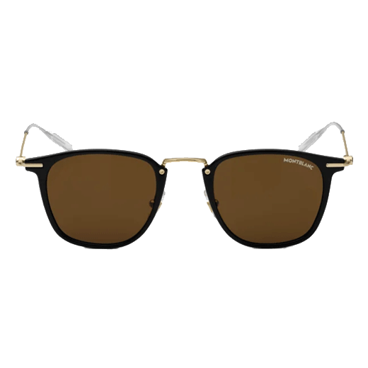 These Montblanc Brown Tinted Sunglasses with Black & Gold Frame are versatile and great for everyday wear.