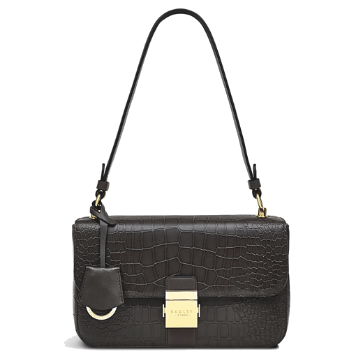 Radley's Hanley Close Faux Croc Leather Shoulder Bag comes with a plain leather key fob.