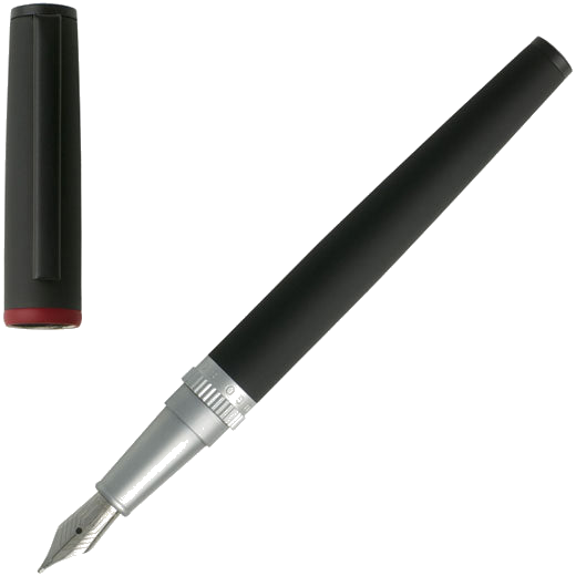 This Gear Black Fountain Pen has been designed by Hugo Boss.