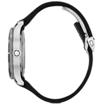 This Montblanc 1858 Iced Sea Black Rubber Automatic Date Watch features special engraving on the back.