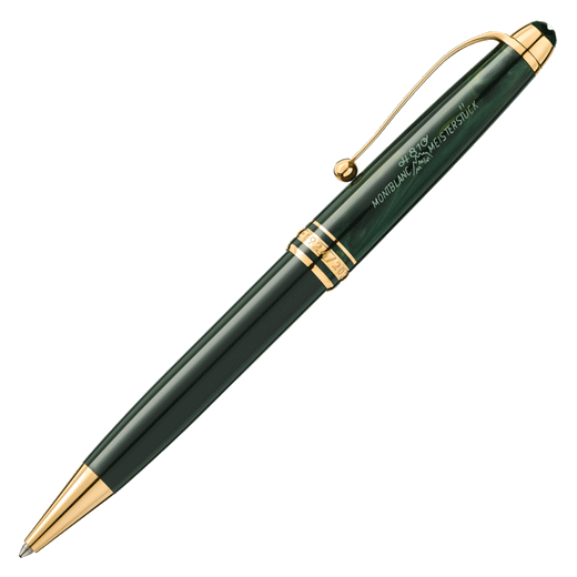 Montblanc's Meisterstück The Origin Collection Classique Green Ballpoint has engraving along the barrel.