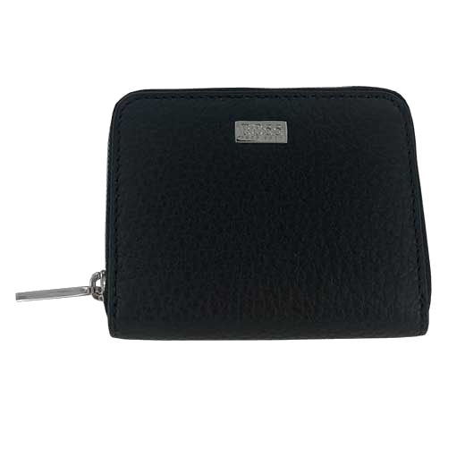 This Hugo Boss card holder is made from a black textured leather.