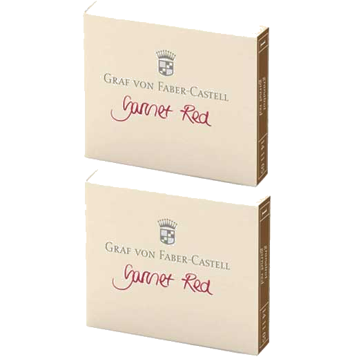 These are the Graf von Faber-Castell Garnet Red Ink Cartridges 2 x Pack of 6.