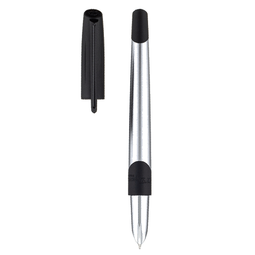 This Défi Millenium Matte PVD & Chrome Fountain Pen by S.T. Dupont is made with brushed chrome and PVD trims.