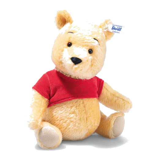 Steiff x Disney's Winnie The Pooh is made out of mohair and cotton with a brass "Button-in-Ear".