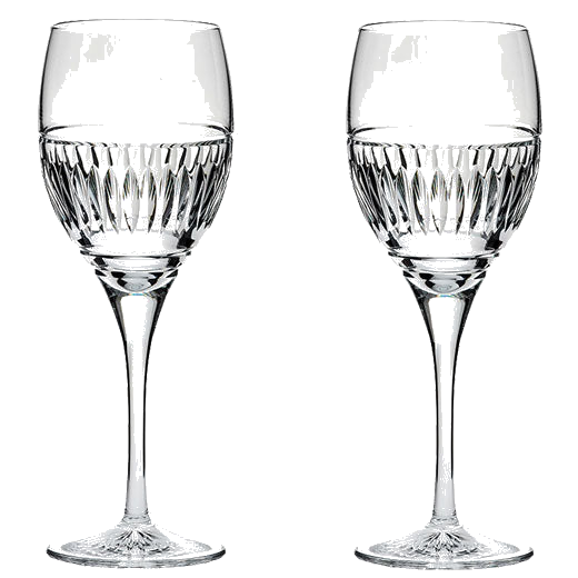 These Art Deco 2 x 33cl Large Wine Glasses have been designed by Royal Scot Crystal.