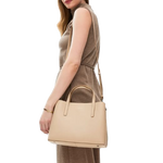 6 dukes place stone leather medium zip top multiway bag 110671