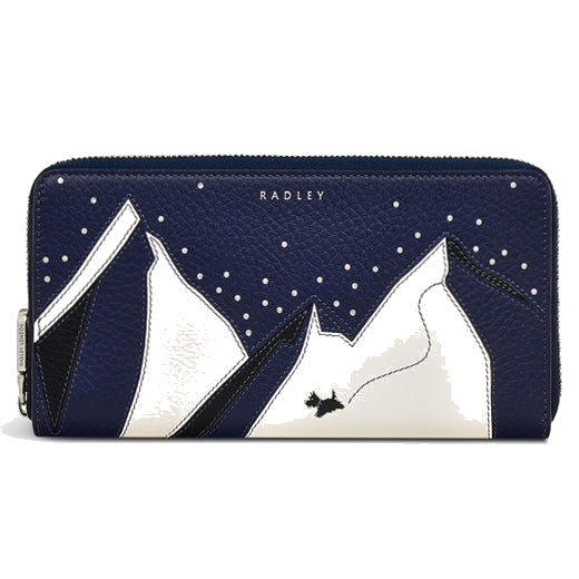 Radley's Mountain Wanderers Evenfall Large Zip-Around Purse can store 12 cards inside the slots and has a zip pocket for coins, and extra slip pockets.