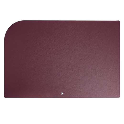 The Montblanc leather desk pad comes in a Cassis colour and comes with the iconic logo on the front.