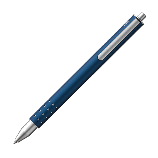 The LAMY imperial blue rollerball pen in the Swift collection.
