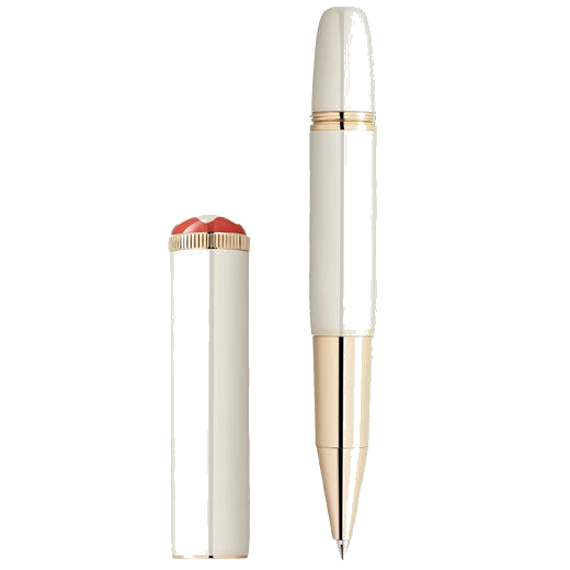 Montblanc's Ivory Heritage Rouge et Noir 'Baby' Rollerball Pen is crafted in precious lacquer.