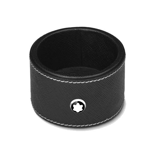 This Montblanc Black Leather Round Desk Tray, Small is made out of saffiano leather and is great for small items such as a rubber, sharpener, rubber bands, etc.