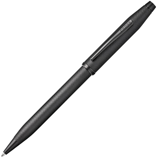 This Black Micro-Knurl Century II Ballpoint Pen was designed by Cross.