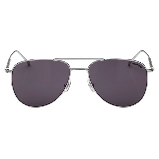 These Montblanc Squared Sunglasses with Silver-Coloured Metal Frame are made of steel.