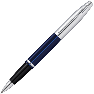 cross calais translucent blue chrome rollerball pen