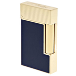 s t dupont paris ligne 2 cling blue lacquer yellow gold lighter