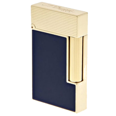 s t dupont paris ligne 2 cling blue lacquer yellow gold lighter