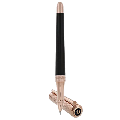 s t dupont paris liberte black pink gold rollerballpen