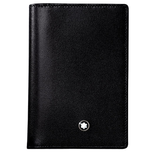 Montblanc Business Card holder comes in a black leather material.