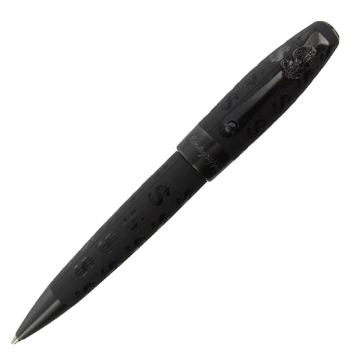 Montegrappa Cash Ballpoint Pen in Black with Ruthenium Trim.