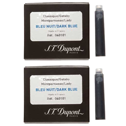 S.T. Dupont Paris Dark Blue Fountain Pen Refills 2 x Pack of 6 ...