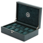 wolf 1834 green analog shift vintage 8 piece watch box