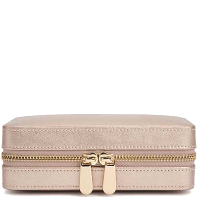 wolf rose gold palermo zip jewellery case