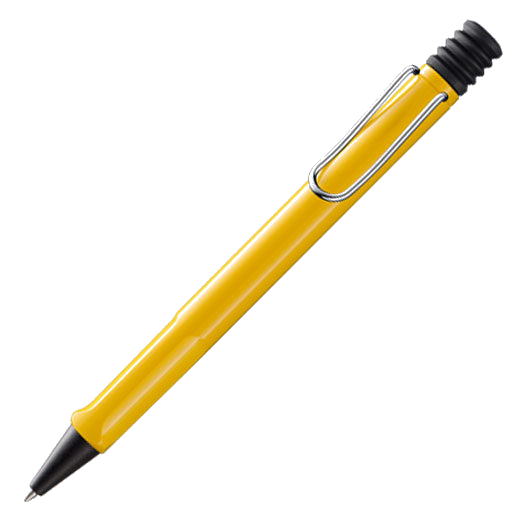 The LAMY yellow ballpoint pen in the Safari collection.