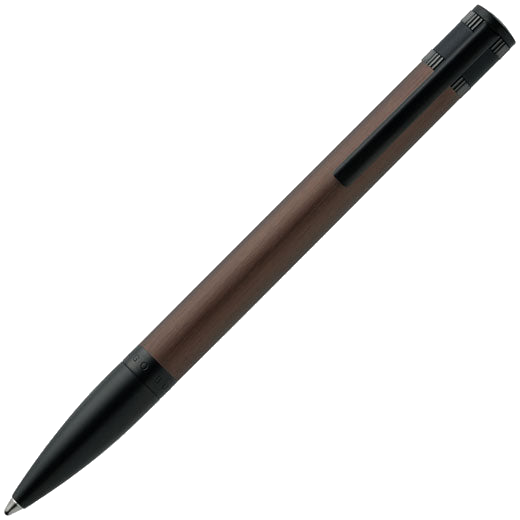 This is the Explore Brushed Khaki Ballpoint Pen designed by Hugo Boss.