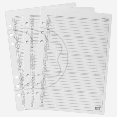 A5 50 White Premium Address Book Pages by Montblanc.