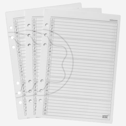 A5 50 White Premium Address Book Pages by Montblanc.